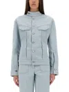 Victoria Beckham Blue Sculptural Denim Jacket