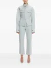 Victoria Beckham Blue Sculptural Denim Jacket In Blue