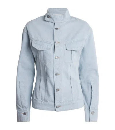 Victoria Beckham Sculptural Denim Jacket In Blue