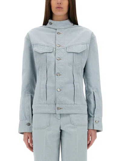 Victoria Beckham "sculptural" Denim Jacket In Blue