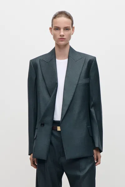 Victoria Beckham Sculptural Layered Jacket In Green In Brown