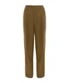 Victoria Beckham Sculptural Leg Trouser In Dark Camel In Brown