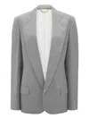 Victoria Beckham Single-breasted Virgin Wool Blazer In Gray