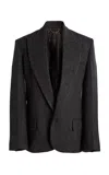 Victoria Beckham Sculptural Sleeve Wool Jacket In Black
