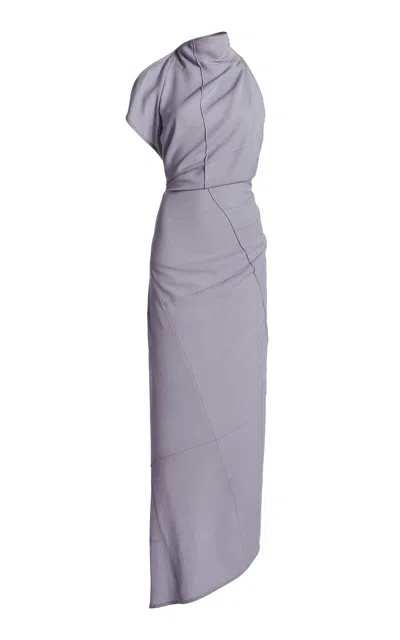 Victoria Beckham Seamed Asymmetrical Midi Dress In Purple