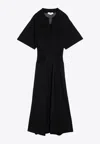 Victoria Beckham Semi-sheer Paneled Midi Dress In Black