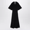 Victoria Beckham Semi-sheer Paneled Midi Dress In Black