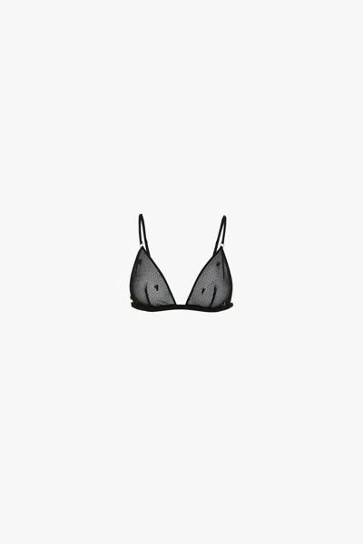 Victoria Beckham Sequin Detail Mesh Bra In Black