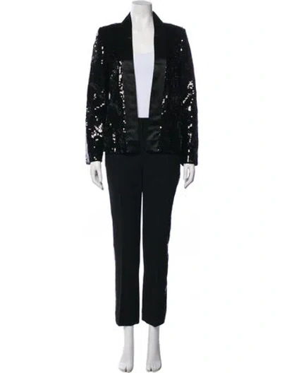 Pre-owned Victoria Beckham Sequin Embellishments Pant Set In Black