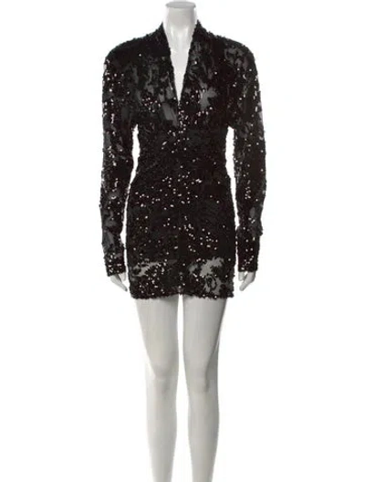Pre-owned Victoria Beckham Sequin Mini Dress In Black
