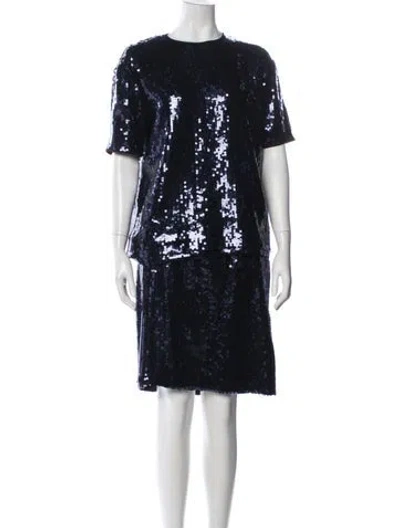 Pre-owned Victoria Beckham Sequin Skirt Set In Blue