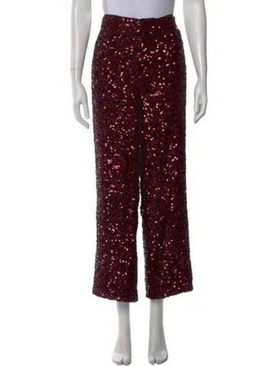 Pre-owned Victoria Beckham Sequin Wide Leg Pants In Purple