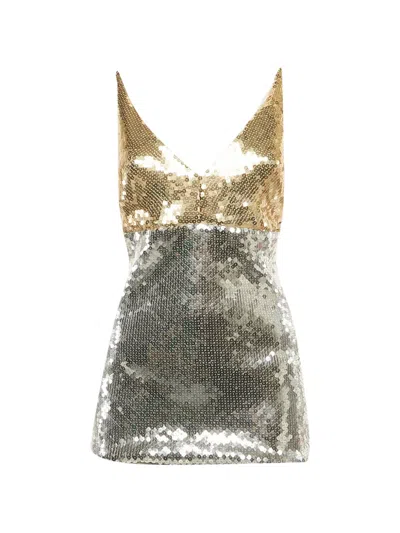 Pre-owned Victoria Beckham Sequin-embellished Cami Blouse In Silver