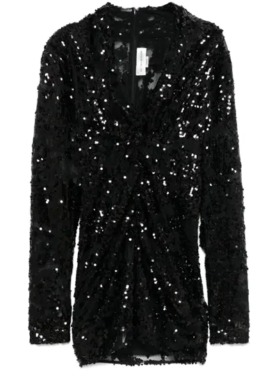Victoria Beckham Sequinned Mini Dress In Black