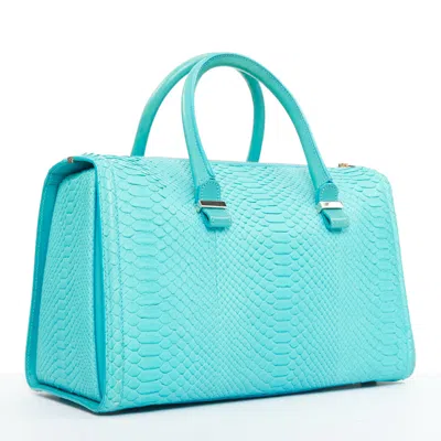 Victoria Beckham Seven Satchel Scaled Leather Bag In Blue
