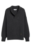 Victoria Beckham Ribbed-knit Wool Sweater In Charcoal