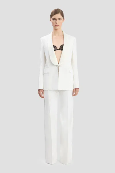 Victoria Beckham Shawl Collar Tux Jacket In Ivory In White