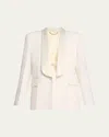 Victoria Beckham Shawl Collar Tux Jacket In Ivory