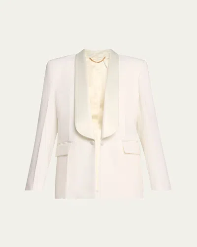 Victoria Beckham Shawl Collar Tux Jacket In Ivory