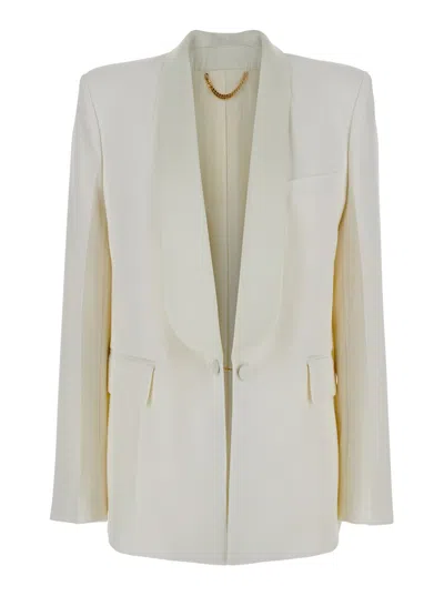 Victoria Beckham Shawl Collar Tux Jacket In White