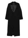 Victoria Beckham Shawl-lapel Slit Coat In Black