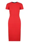 Victoria Beckham T-shirt Fitted Midi Dress With Back Zipper In Red