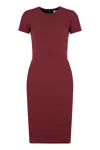 Victoria Beckham Wool-crepe Midi Dress In Burgundy