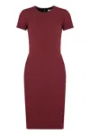 Victoria Beckham Wool-crepe Midi Dress In Burgundy