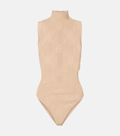 Victoria Beckham Body Aus Spitze In Neutrals