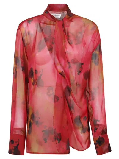 VICTORIA BECKHAM SHEER LIGHTWEIGHT FLORAL PRINT SHIRT