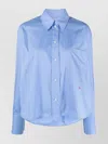 Victoria Beckham Shirt Cropped Long Sleeves In Blue