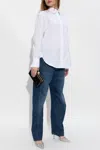 Victoria Beckham White Cotton Shirt With Back Detail In White