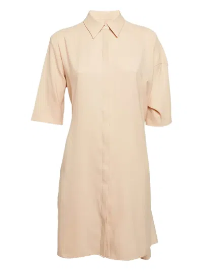 Pre-owned Victoria Beckham Shirt Mini Dress In Neutral