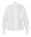 Victoria Beckham Cotton Shirt With Front Pocket And Long Sleeves In White