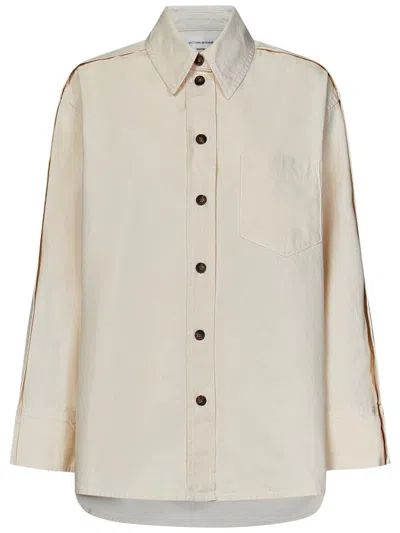Victoria Beckham Oversized Cotton Shirt In Bianco