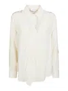 Victoria Beckham Womens Ivory Ruffle-trim Silk Blouse In White