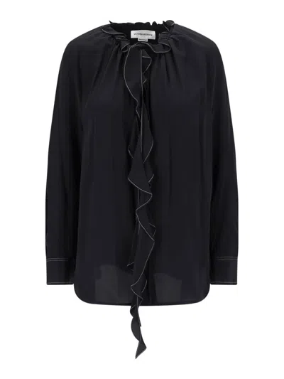 Victoria Beckham Shirt With Ruches In Black