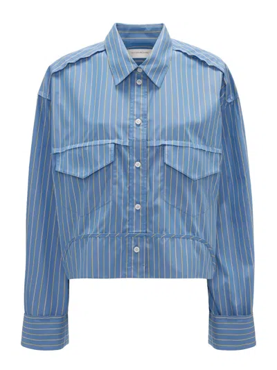 Victoria Beckham Shirt With Stitching Detail In Blue