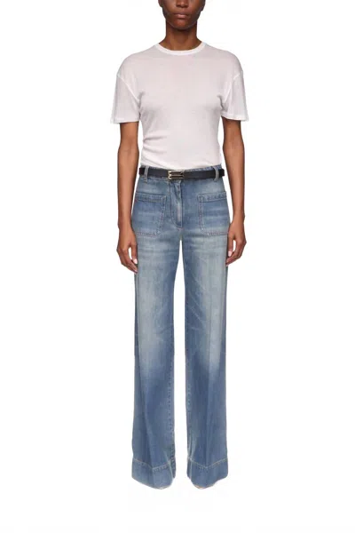 Victoria Beckham Short Alina Jean In Washed Blue