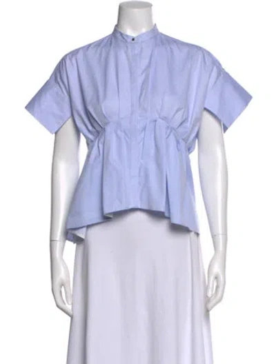 Pre-owned Victoria Beckham Short Sleeve Blouse In Blue