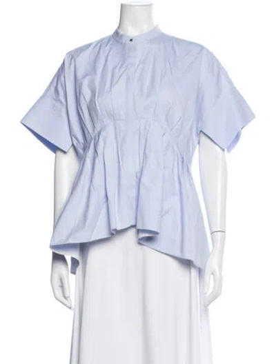 Pre-owned Victoria Beckham Short Sleeve Blouse In Blue