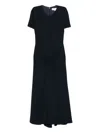 Victoria Beckham Short-sleeve Gathered Dress In Black