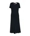 Victoria Beckham Short-sleeve Gathered Dress In Black