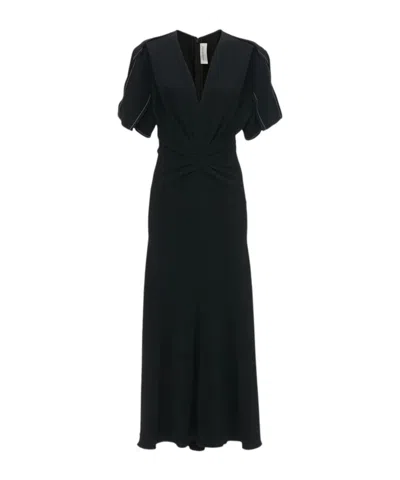 Victoria Beckham Short Sleeve Dress In Black