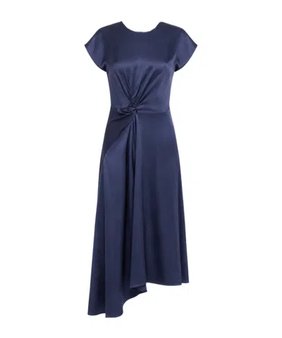 Victoria Beckham Twist-detail Asymmetric Dress In Purple