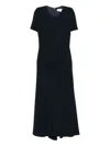 Victoria Beckham Short-sleeve Gathered Dress In Black
