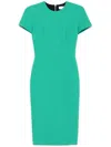 Victoria Beckham Intricately Woven Fitted Midi Dress In Green