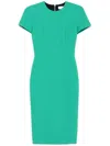 Victoria Beckham Intricately Woven Fitted Midi Dress In Green