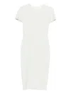 Victoria Beckham Fitted Double Crepe T-shirt Dress In White