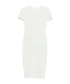 Victoria Beckham Fitted Double Crepe T-shirt Dress In White